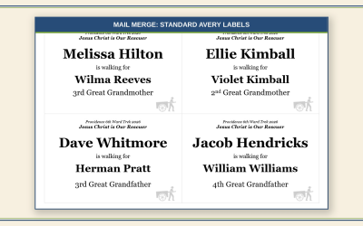 Naming Your Pioneers, Part 1: Printing Name Tags with Mail Merge